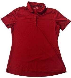 Under Armour Womens Medium Red HeatGear Fitted Golf Polo Shirt Short Sleeve